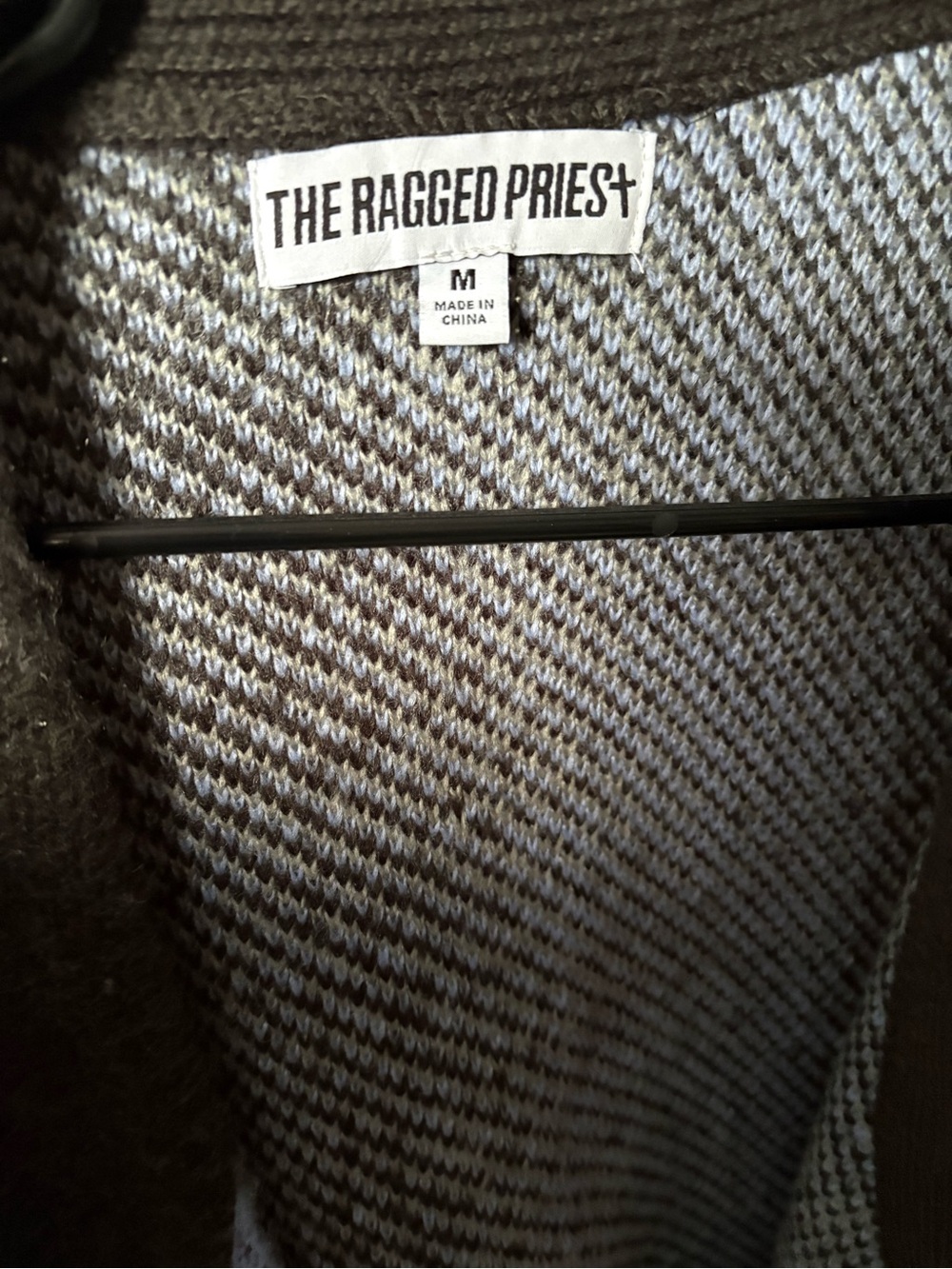 The Ragged Priest Brown & Cream Textured Knit Cardigan